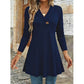 Women's V Neck Ribbed Knit Casual Top