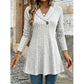 Women's V Neck Ribbed Knit Casual Top