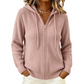 Women's Hooded Knit Zip-Up Cardigan Sweater