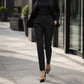 Women's High Waisted Cropped Suit Pants