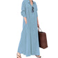 Women's Elegant Maxi Shirt Dress