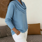 Sparkle Cowl Neck Long Sleeve Top
