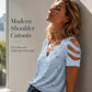 Women’s Scalloped V-Neck Heart Print T-Shirt