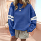 Women's Oversized Crewneck Striped Pullover