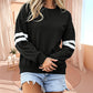 Women's Oversized Crewneck Striped Pullover