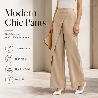 Women's High Waisted Asymmetric Wrap Suit Pants