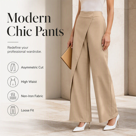 Women's High Waisted Asymmetric Wrap Suit Pants