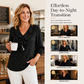 Women's Ruffle V-Neck 3/4 Sleeve Polka Dot Top