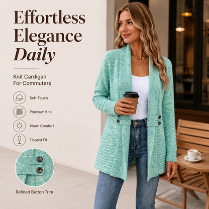 Women's Casual Double-Breasted Knit Cardigan