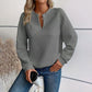 Women's Textured V-Neck Long Sleeve Top