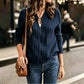Women's Ribbed Knit Zip-Up Bomber Jacket