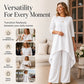 Women's Chic Asymmetrical Top & Wide-Leg Pants Set