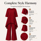 Women's Chic Asymmetrical Top & Wide-Leg Pants Set