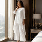 Women's Chic Asymmetrical Top & Wide-Leg Pants Set