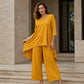 Women's Chic Asymmetrical Top & Wide-Leg Pants Set