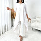Women's Chic Asymmetrical Top & Wide-Leg Pants Set