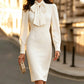 ✨New Arrivals & Special Offers-Women's Elegant Bow Tie Neck Pencil Dress
