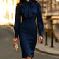 ✨New Arrivals & Special Offers-Women's Elegant Bow Tie Neck Pencil Dress