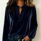Women's Elegant Velvet V-Neck Top