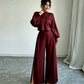 Women's Casual Cropped Top & Wide Leg Pants Set