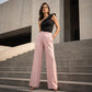 Women's High-Waisted Striped Wide-Leg Pants