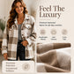 Women's Plaid Button-Down Cozy Jacket