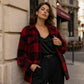 Women's Plaid Button-Down Cozy Jacket