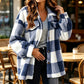 Women's Plaid Button-Down Cozy Jacket