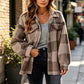 Women's Plaid Button-Down Cozy Jacket