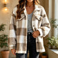 Women's Plaid Button-Down Cozy Jacket