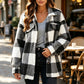 Women's Plaid Button-Down Cozy Jacket