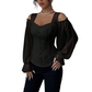 🌸Hot Sale 50% OFF💖Women's Cold Shoulder Floral Jacquard Top