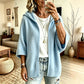 Women's 3/4 Sleeve Hooded Knit Cardigan