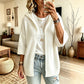 Women's 3/4 Sleeve Hooded Knit Cardigan