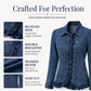 Women's Double Breasted Ruffle Denim Jacket