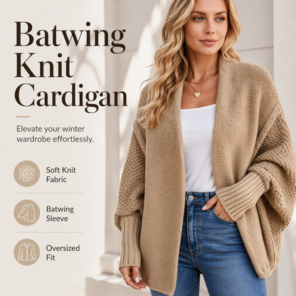 Women's Batwing Sleeve Chunky Knit Cardigan