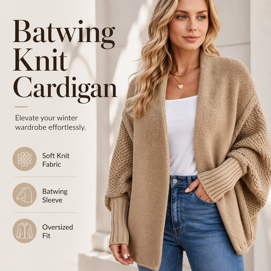 Women's Batwing Sleeve Chunky Knit Cardigan