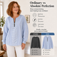 Women's Striped Zip-Up Long Sleeve Top