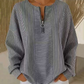 Women's Striped Zip-Up Long Sleeve Top