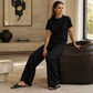 Women's Top & Wide-Leg Pants 2-Piece Set