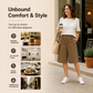 Women's High-Waist Button-Detail Bermuda Pants