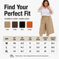 Women's High-Waist Button-Detail Bermuda Pants