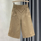 Women's High-Waist Button-Detail Bermuda Pants