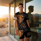 Men's Casual Animal Graphic T-Shirt and Shorts Set