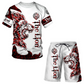 Men's Casual Animal Graphic T-Shirt and Shorts Set