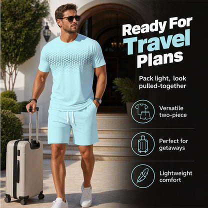 Men's Casual T-Shirt & Shorts 2-Piece Set