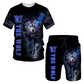 Men's Casual Animal Graphic T-Shirt and Shorts Set