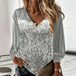 ⌛Limited-Time Offer-Women's Elegant Sequin V-Neck Top