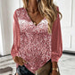 ⌛Limited-Time Offer-Women's Elegant Sequin V-Neck Top