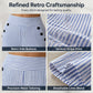 High-Waist Striped Wide-Leg Trousers